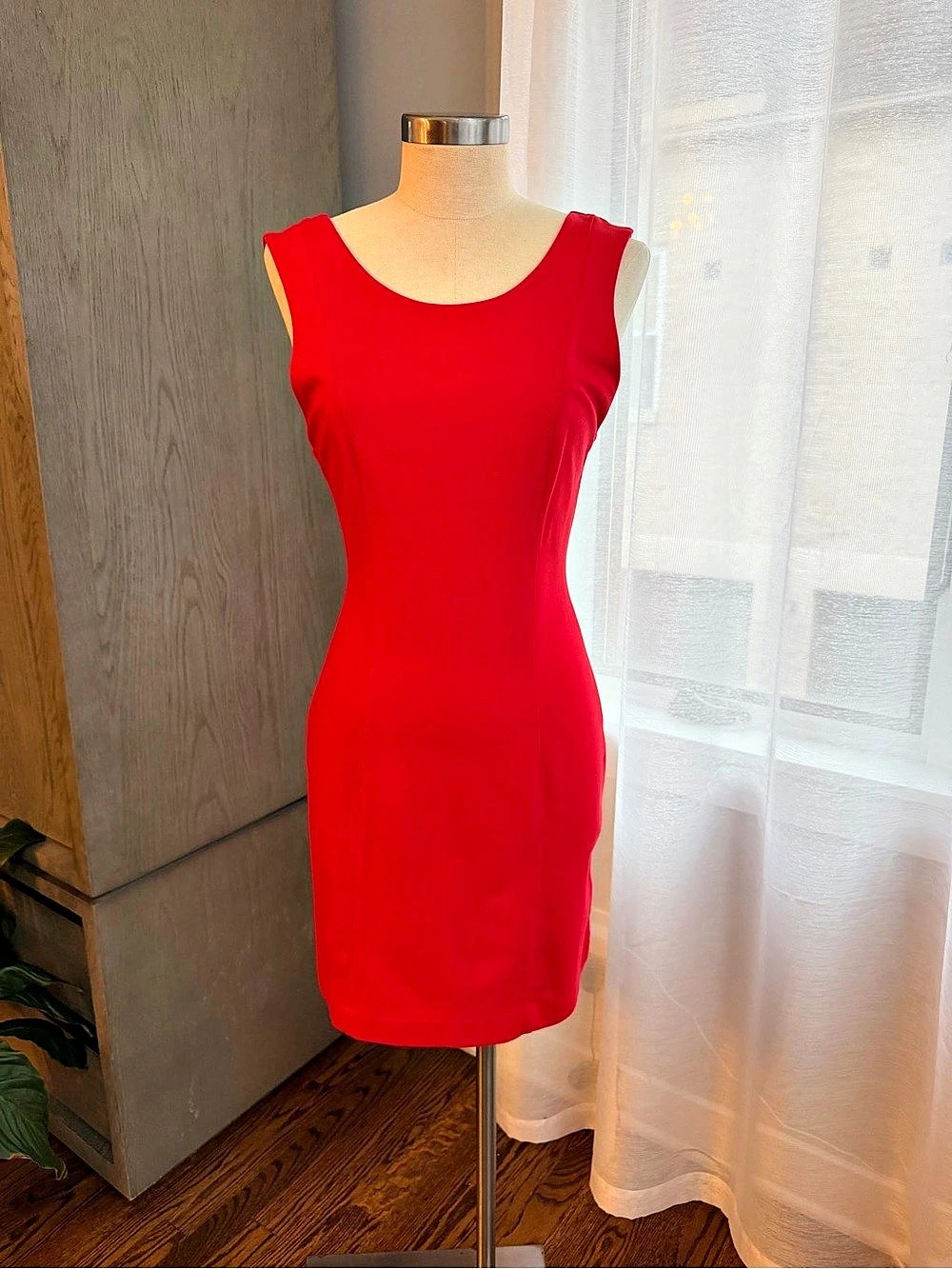 French Connection Whisper Boatneck Mini Dress Red Size 8